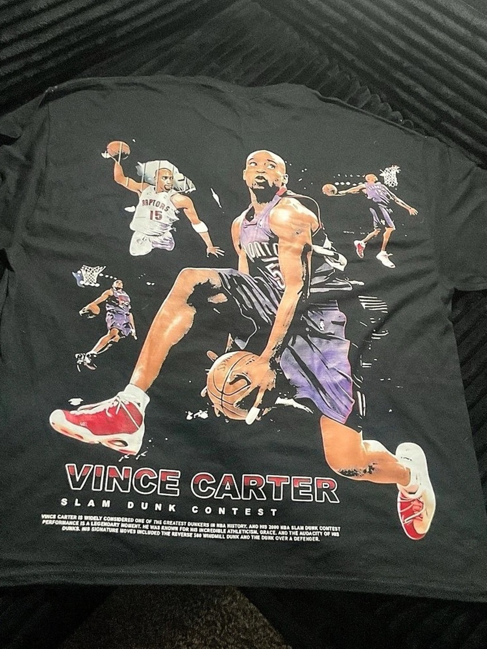 Vince Carter NBA Toronto Raptor Gildan T-Shirt Black Men's Size 2XL 100% Cotton